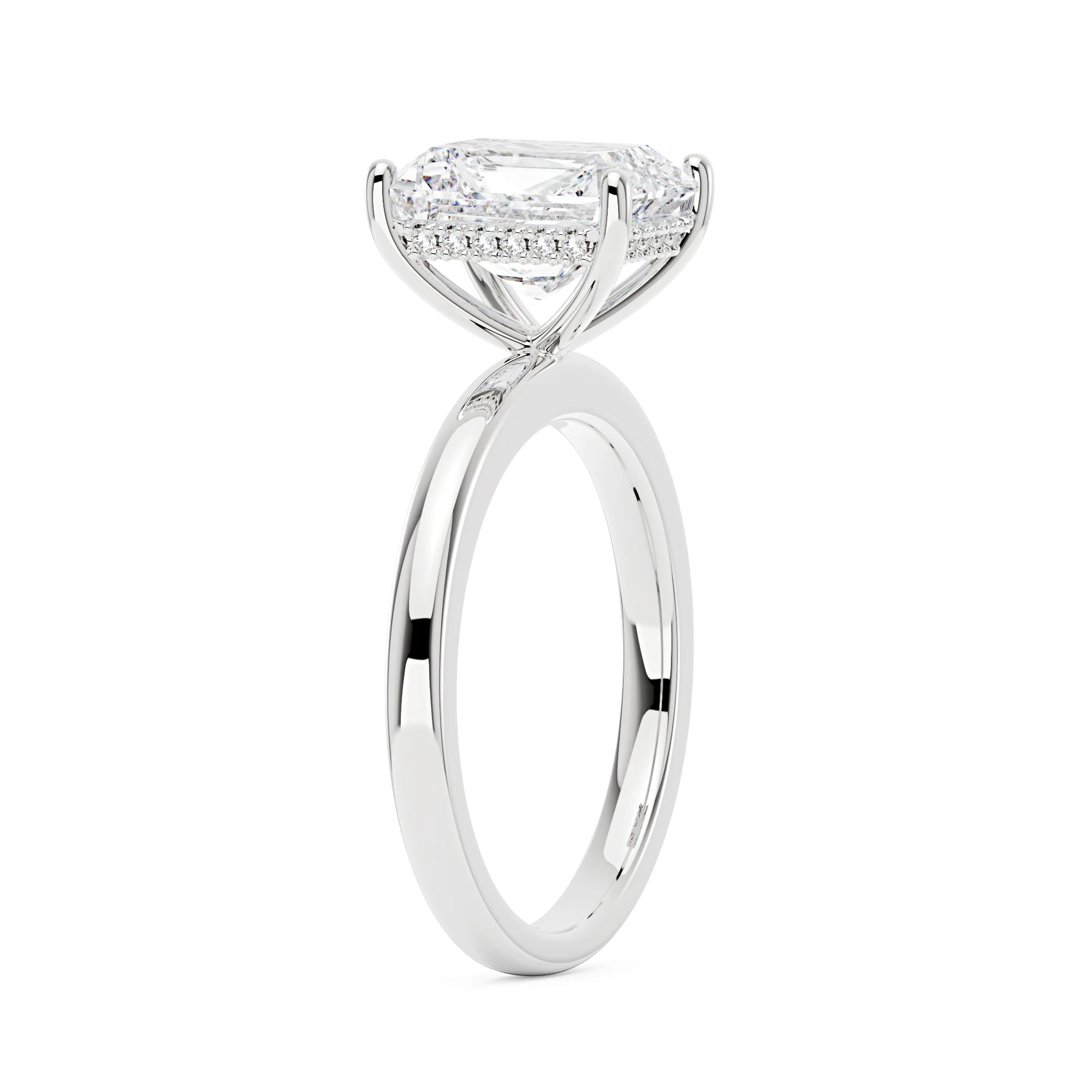 Radiant Moissanite Halo Bridal Ring Set - Image 6