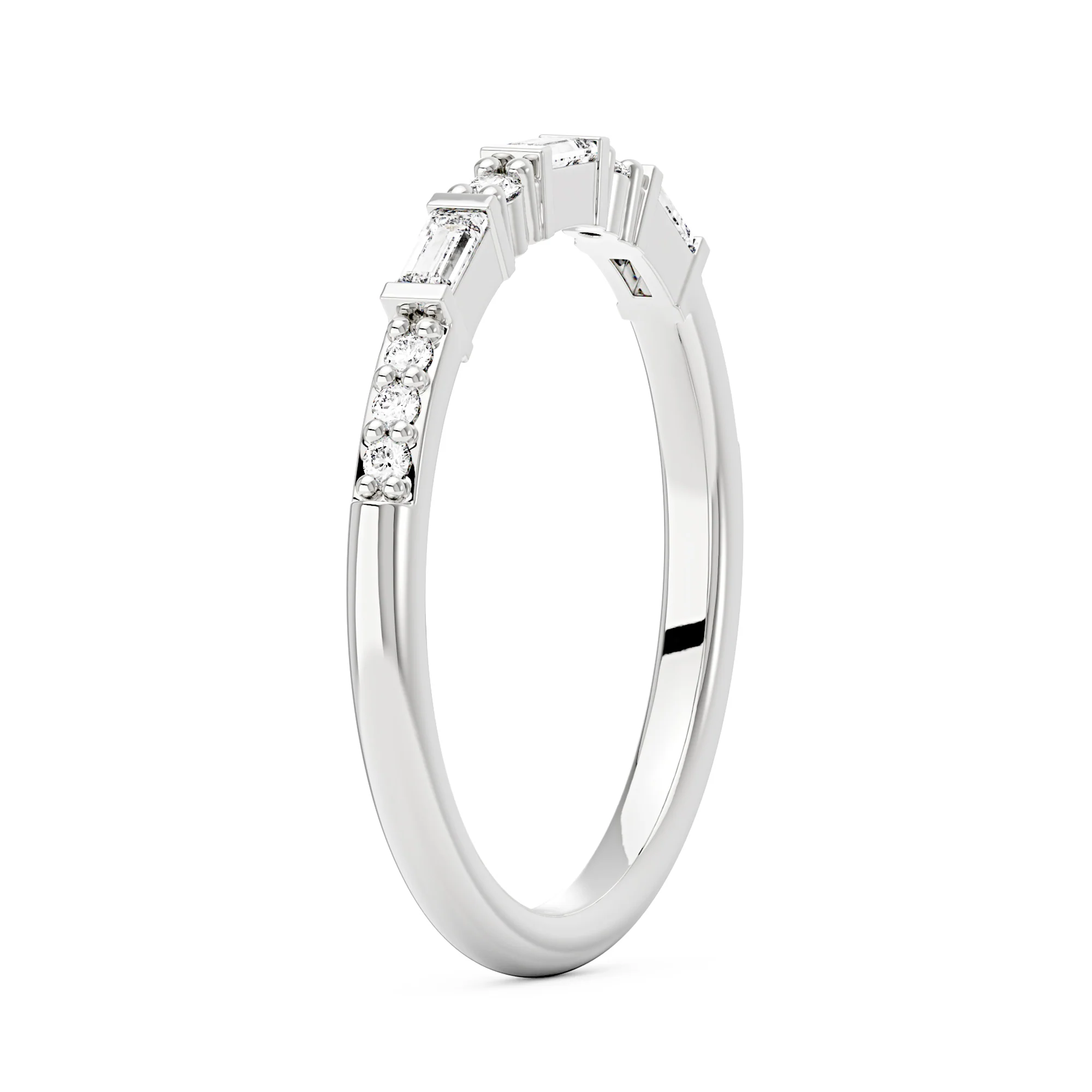 Radiant Moissanite Halo Bridal Ring Set - Image 9