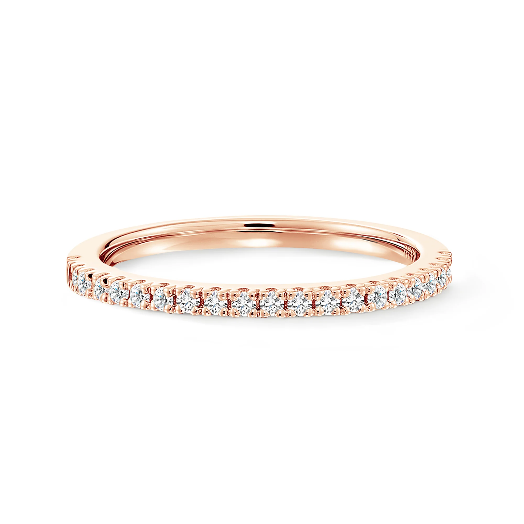 Round Cut Half Eternity Wedding Ring - Image 7