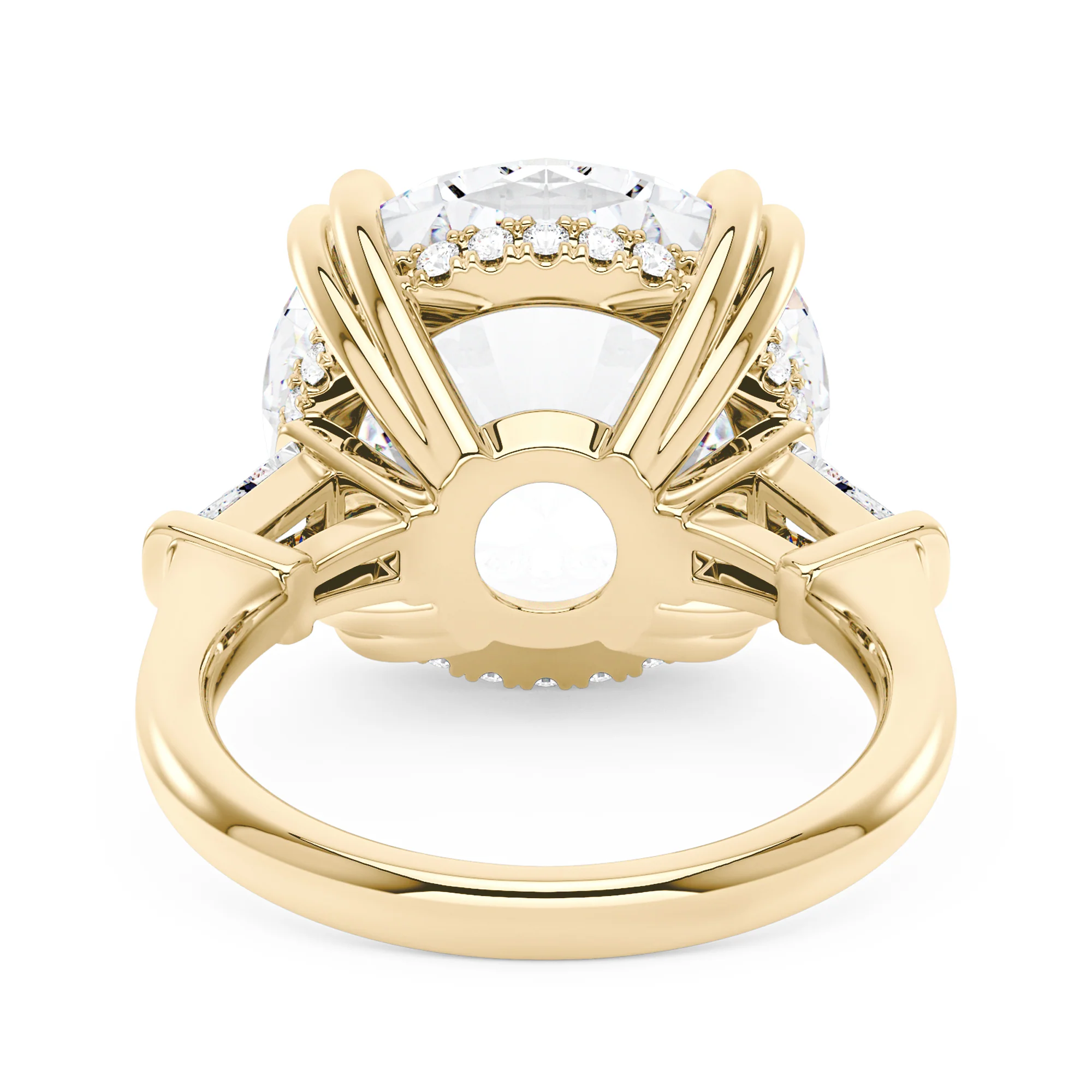 15 Carat Round Cut Moissanite Engagement Ring in 14K Gold - Image 3