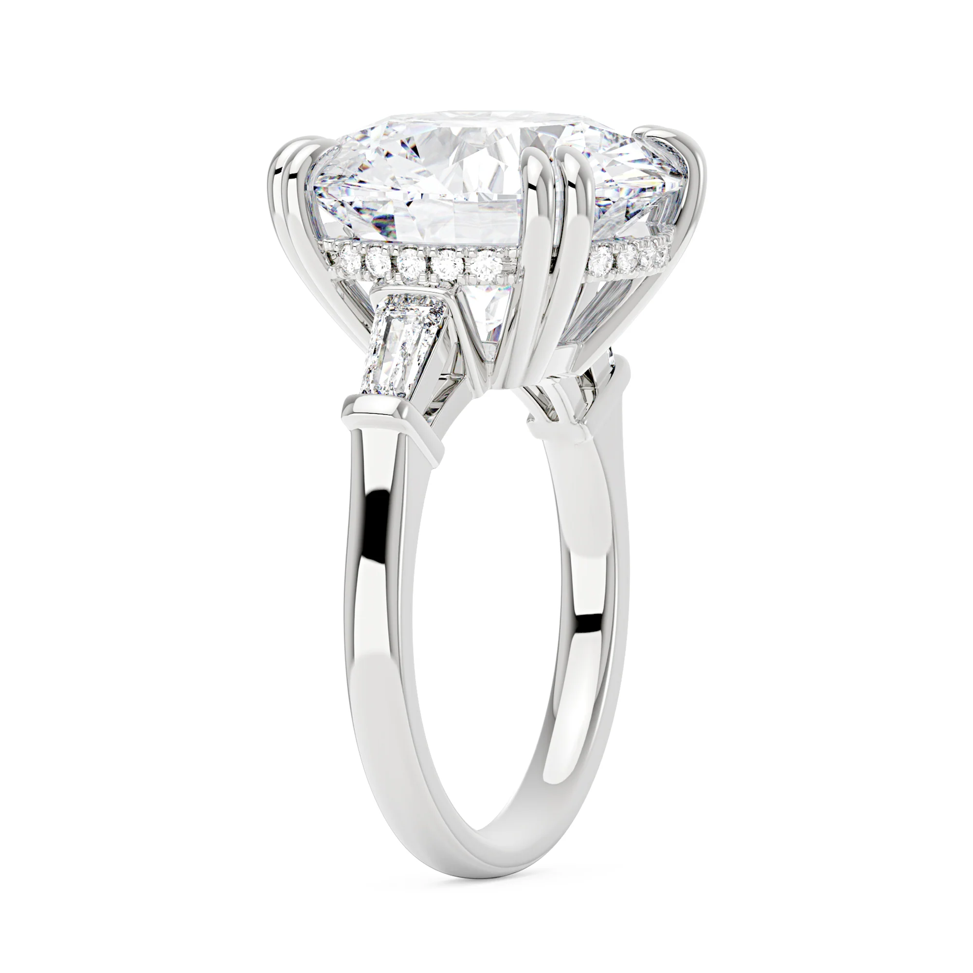 15 Carat Round Cut Moissanite Engagement Ring in 14K Gold - Image 5