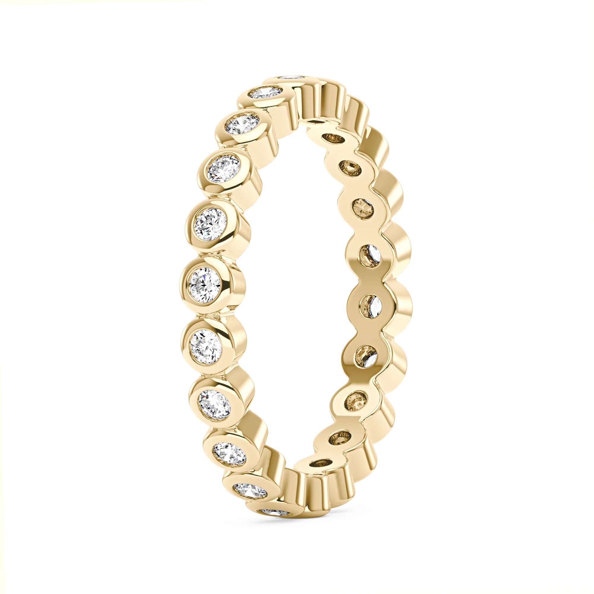 Round Moissanite Bezel Eternity Band - Image 3