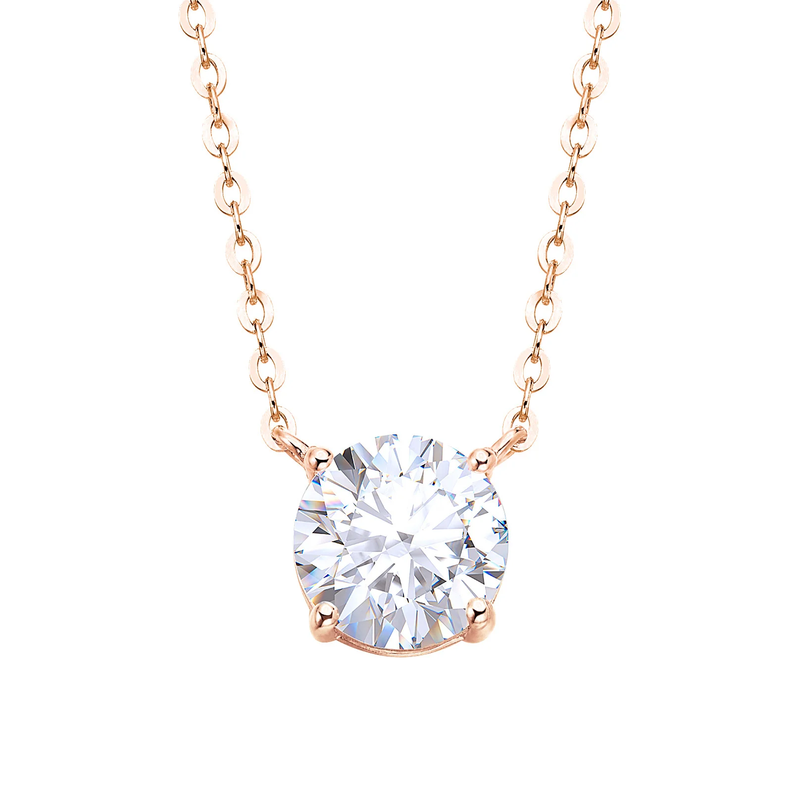 Round Cut Moissanite Solitaire Pendant Necklace - Image 3