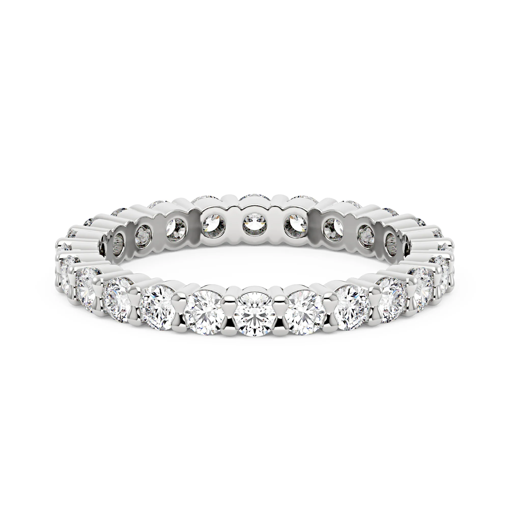 Art Deco Round Moissanite Pavé Eternity Band - Image 3
