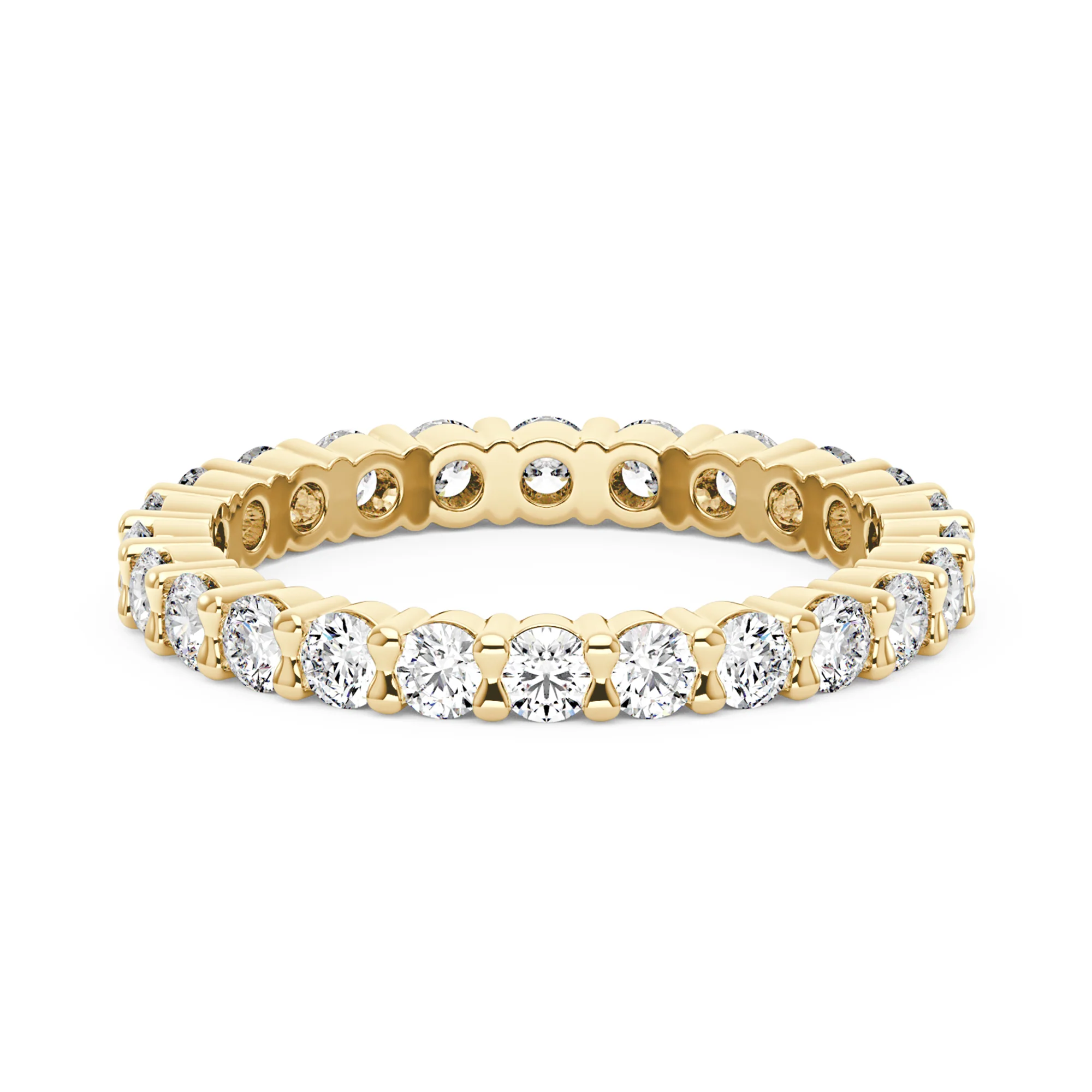 Art Deco Round Moissanite Pavé Eternity Band - Image 6