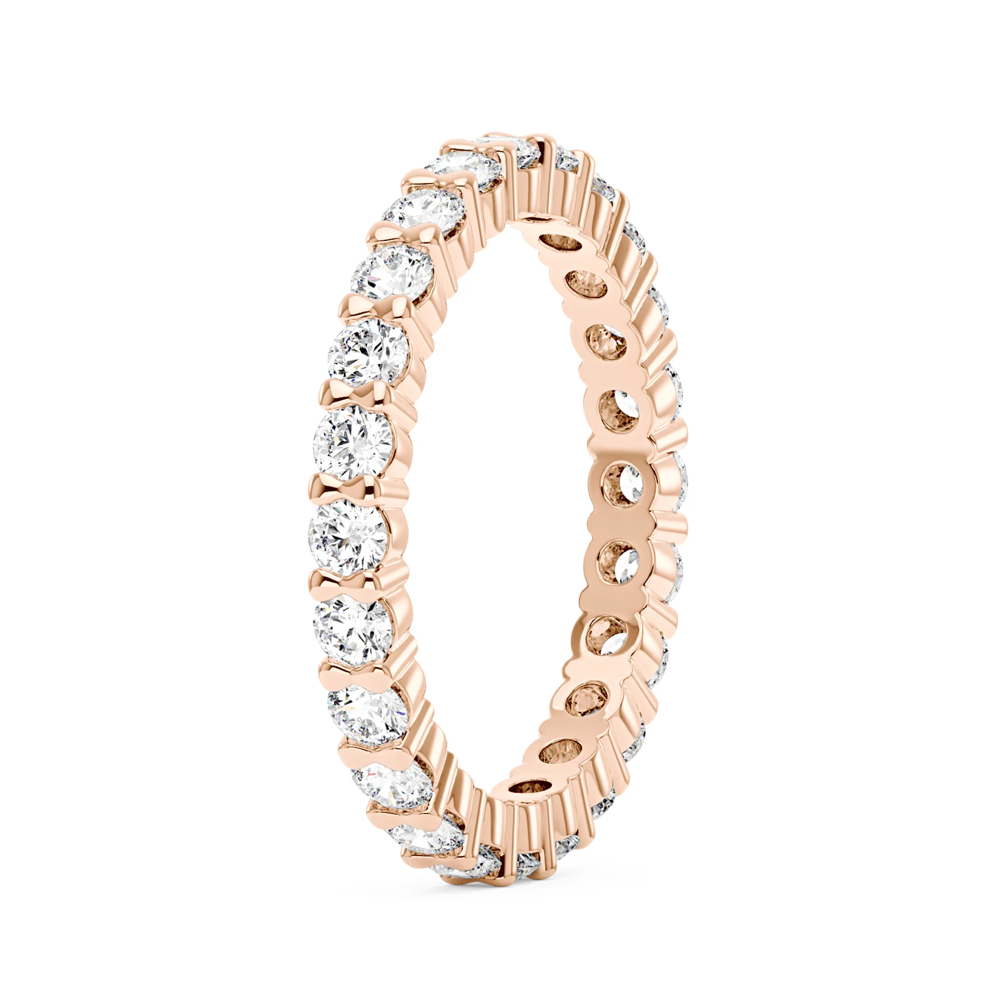 Art Deco Round Moissanite Pavé Eternity Band - Image 8