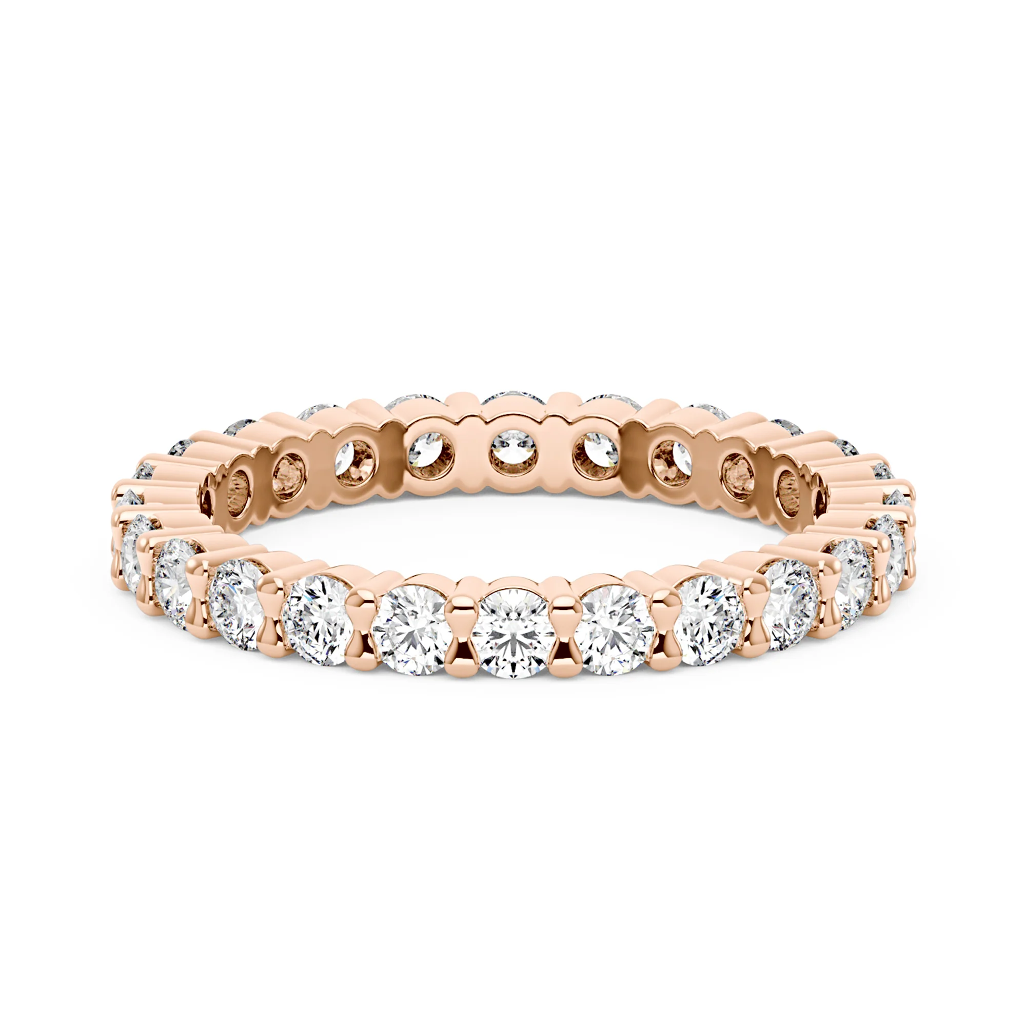 Art Deco Round Moissanite Pavé Eternity Band - Image 9
