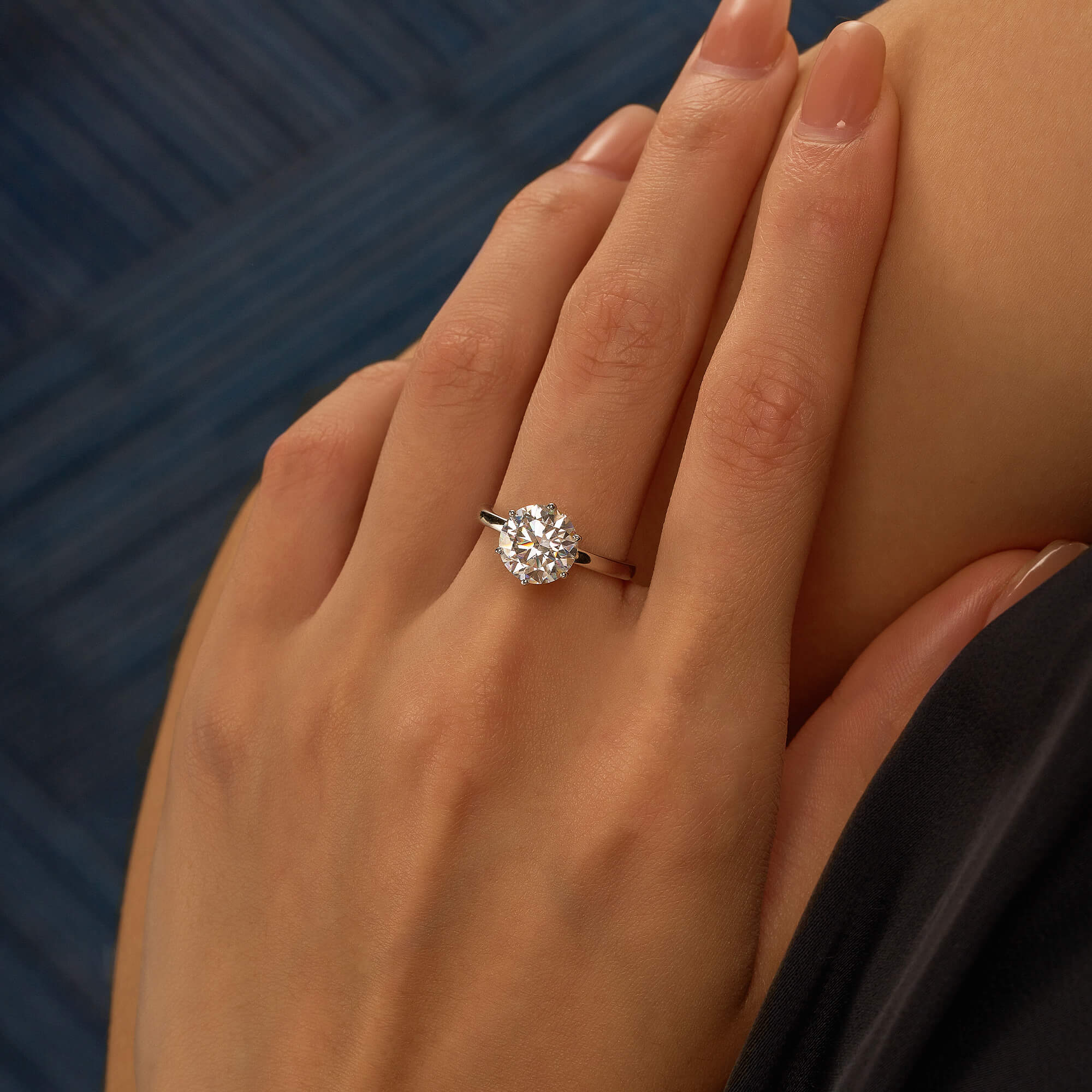 Round Moissanite Solitaire Engagement Ring - Image 11