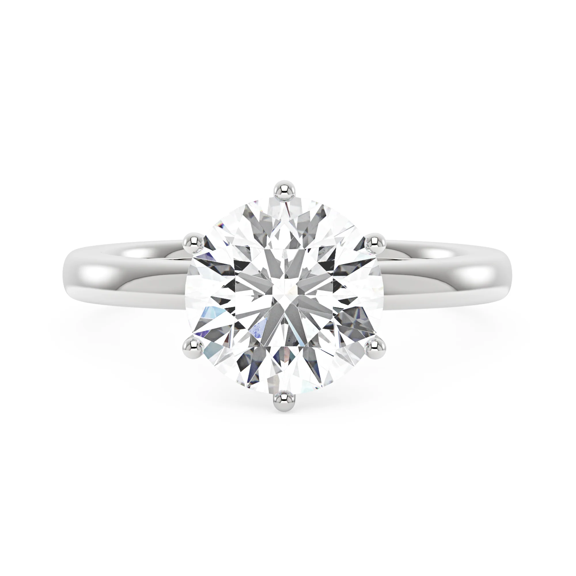 Round Moissanite Solitaire Engagement Ring - Image 4