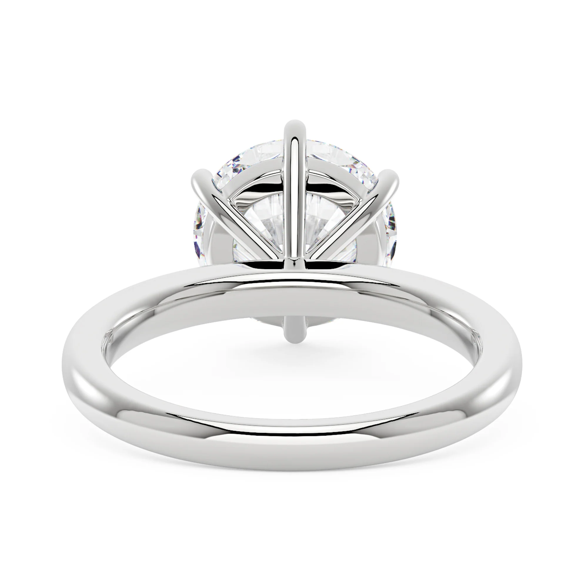 Round Moissanite Solitaire Engagement Ring - Image 6