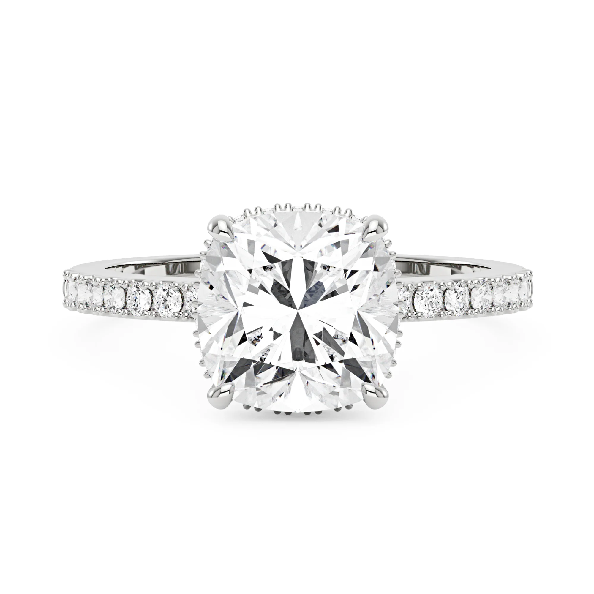 Cushion Halo Moissanite Engagement Ring