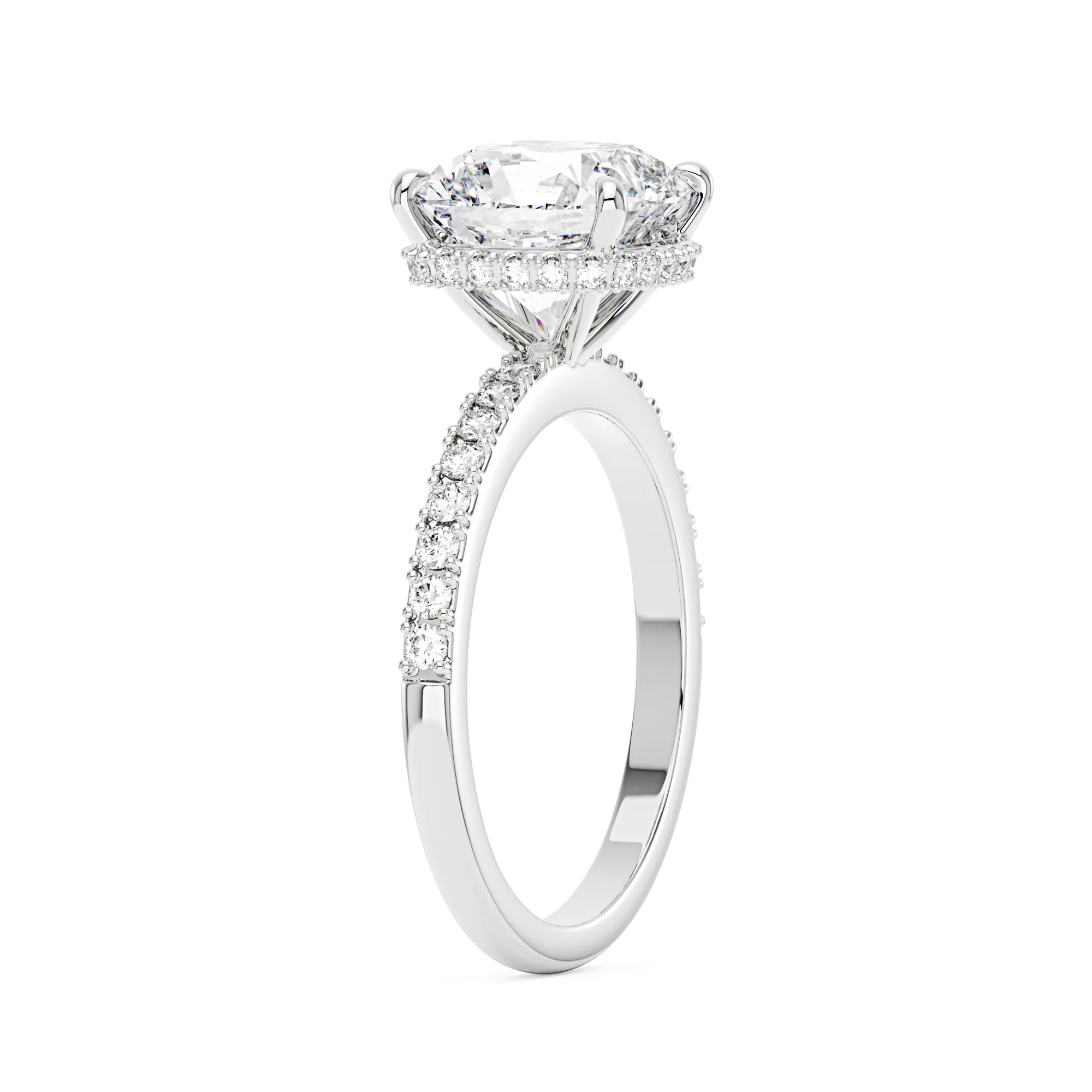 Cushion Halo Moissanite Engagement Ring - Image 2