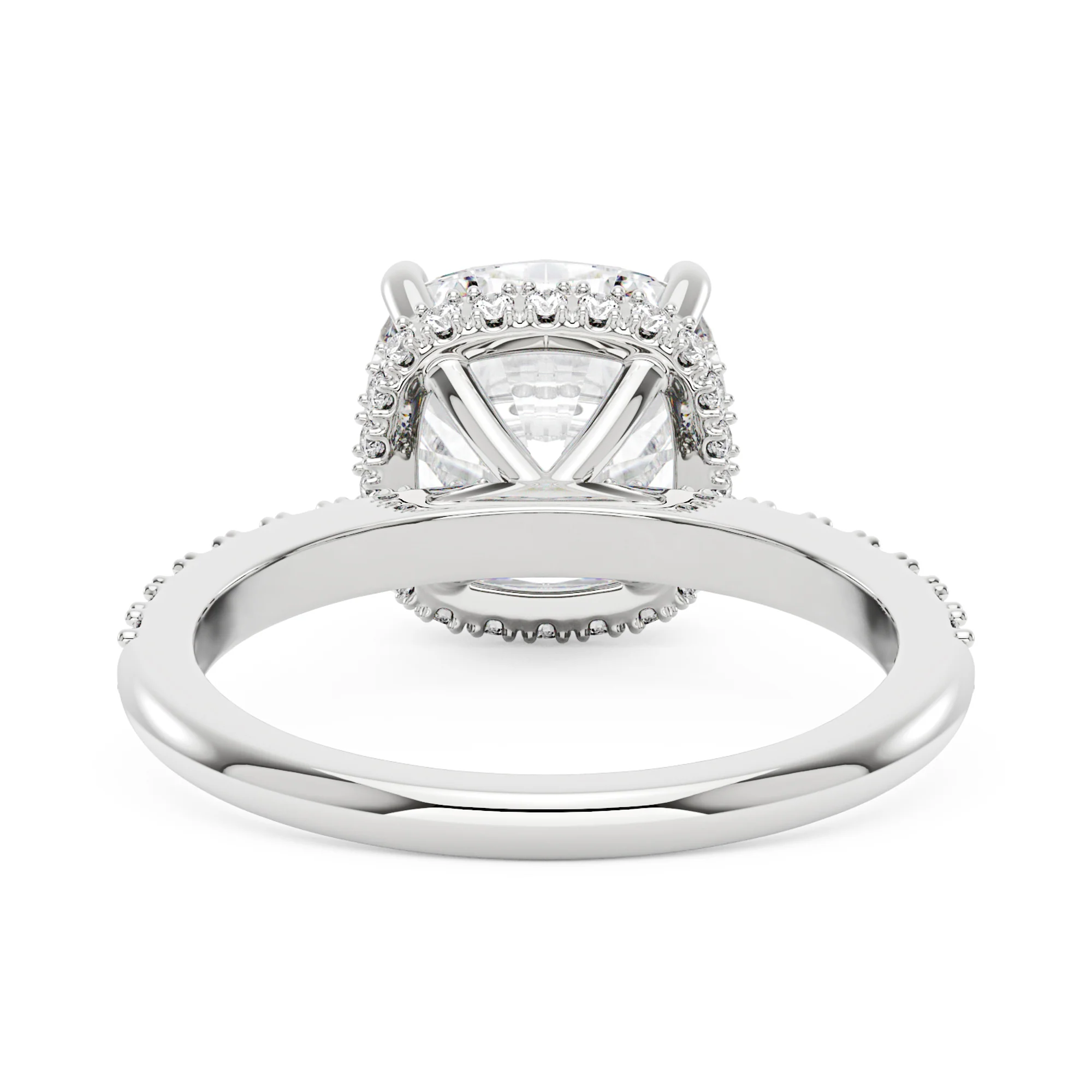 Cushion Halo Moissanite Engagement Ring - Image 3