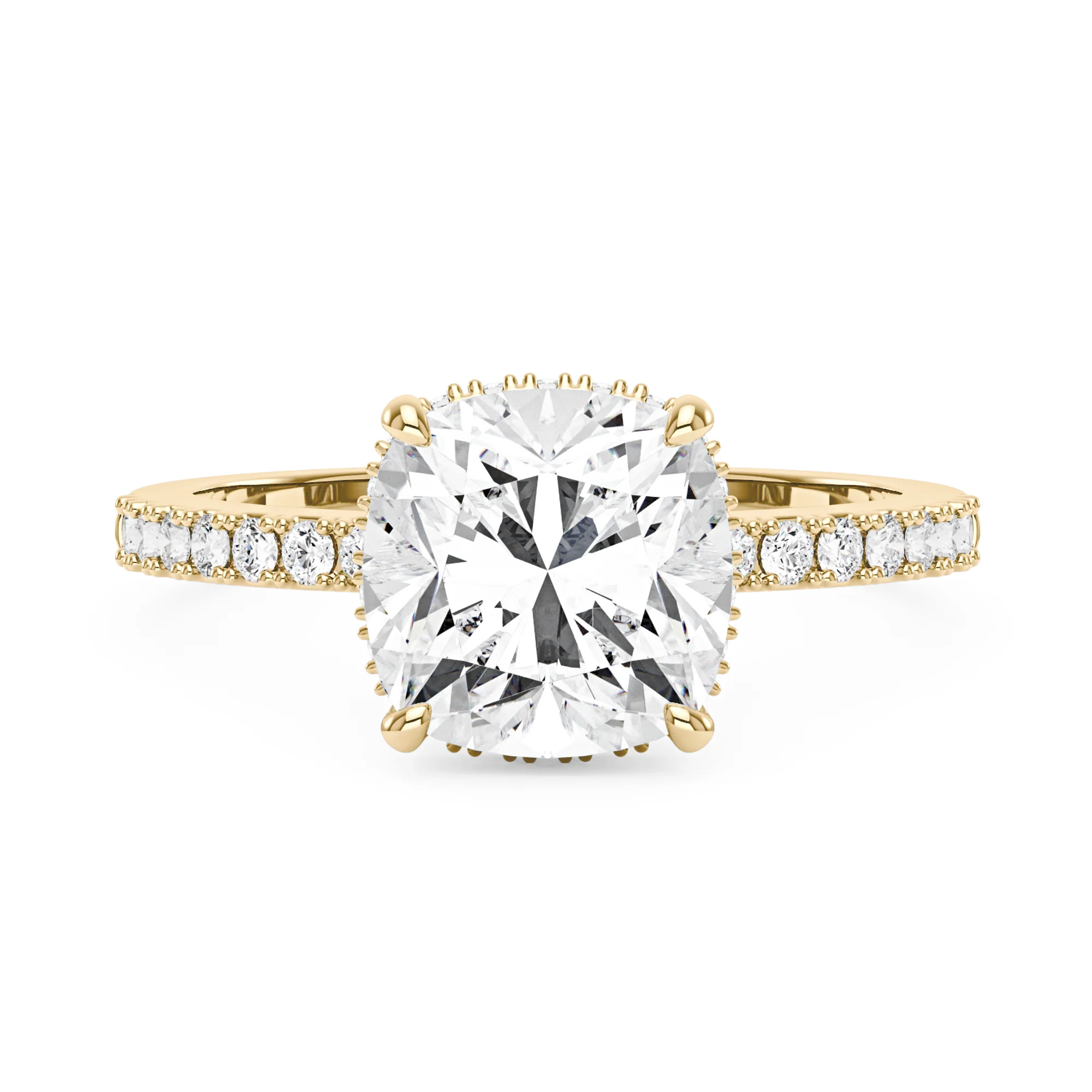 Cushion Halo Moissanite Engagement Ring - Image 4