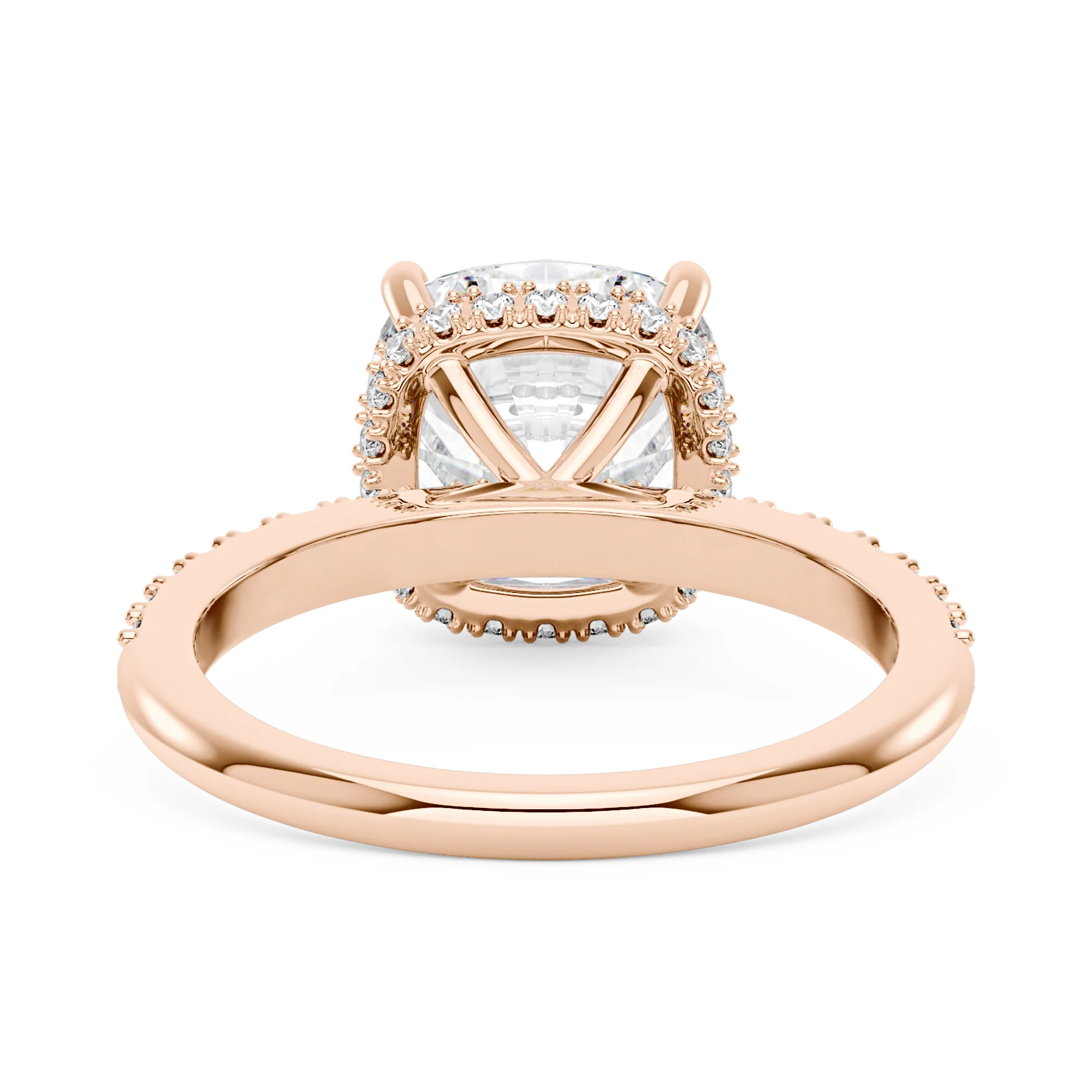Cushion Halo Moissanite Engagement Ring - Image 9