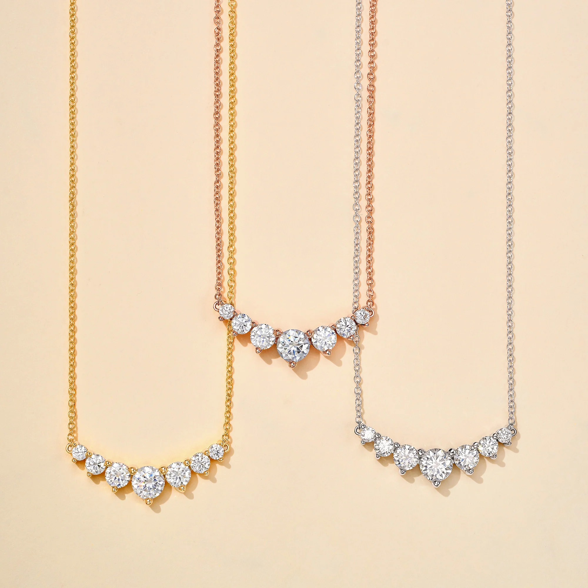 Seven Stone Round Moissanite Solitaire Pendant Necklace - Image 7