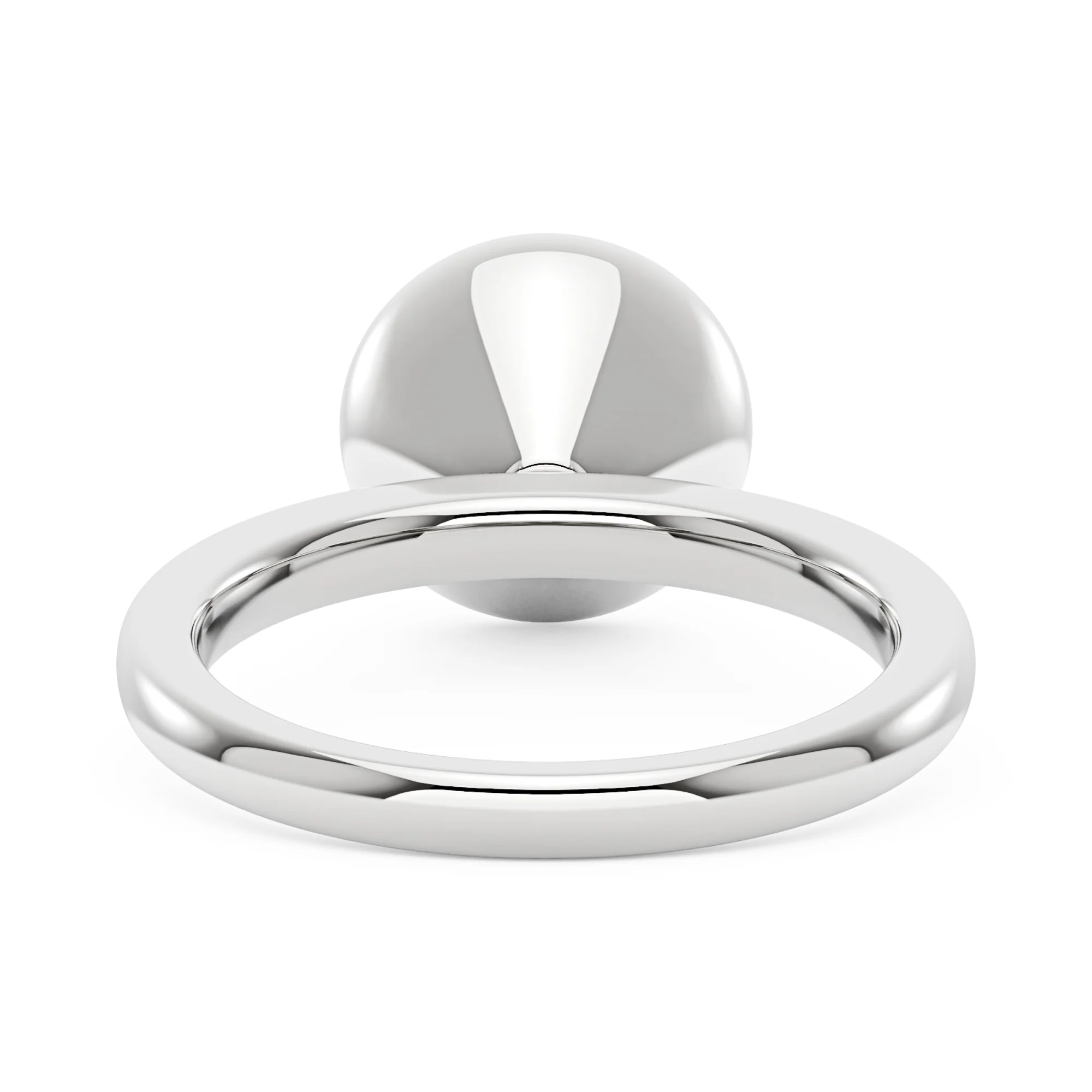 Solitaire Round Moissanite Bezel Ring - Image 3