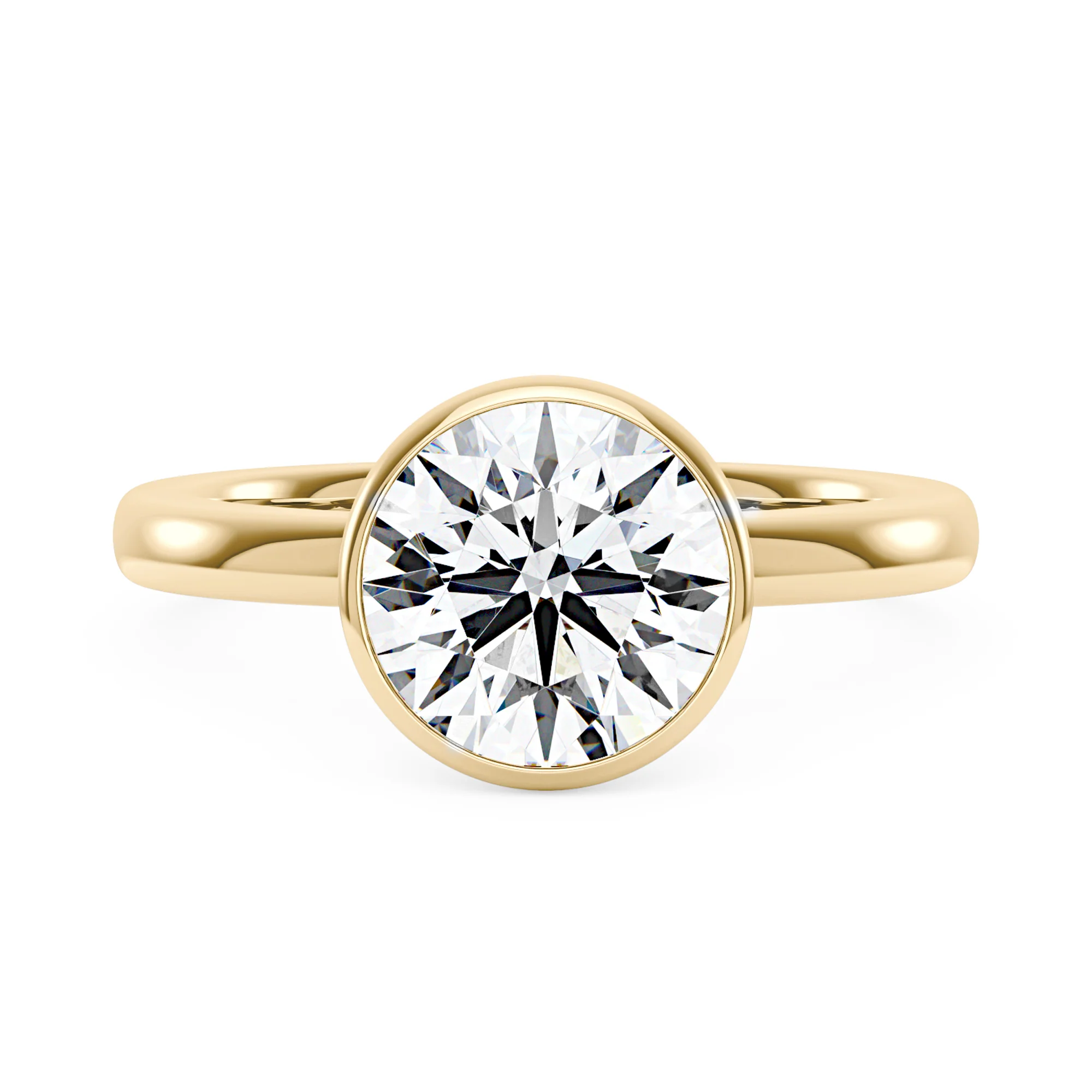 Solitaire Round Moissanite Bezel Ring - Image 4