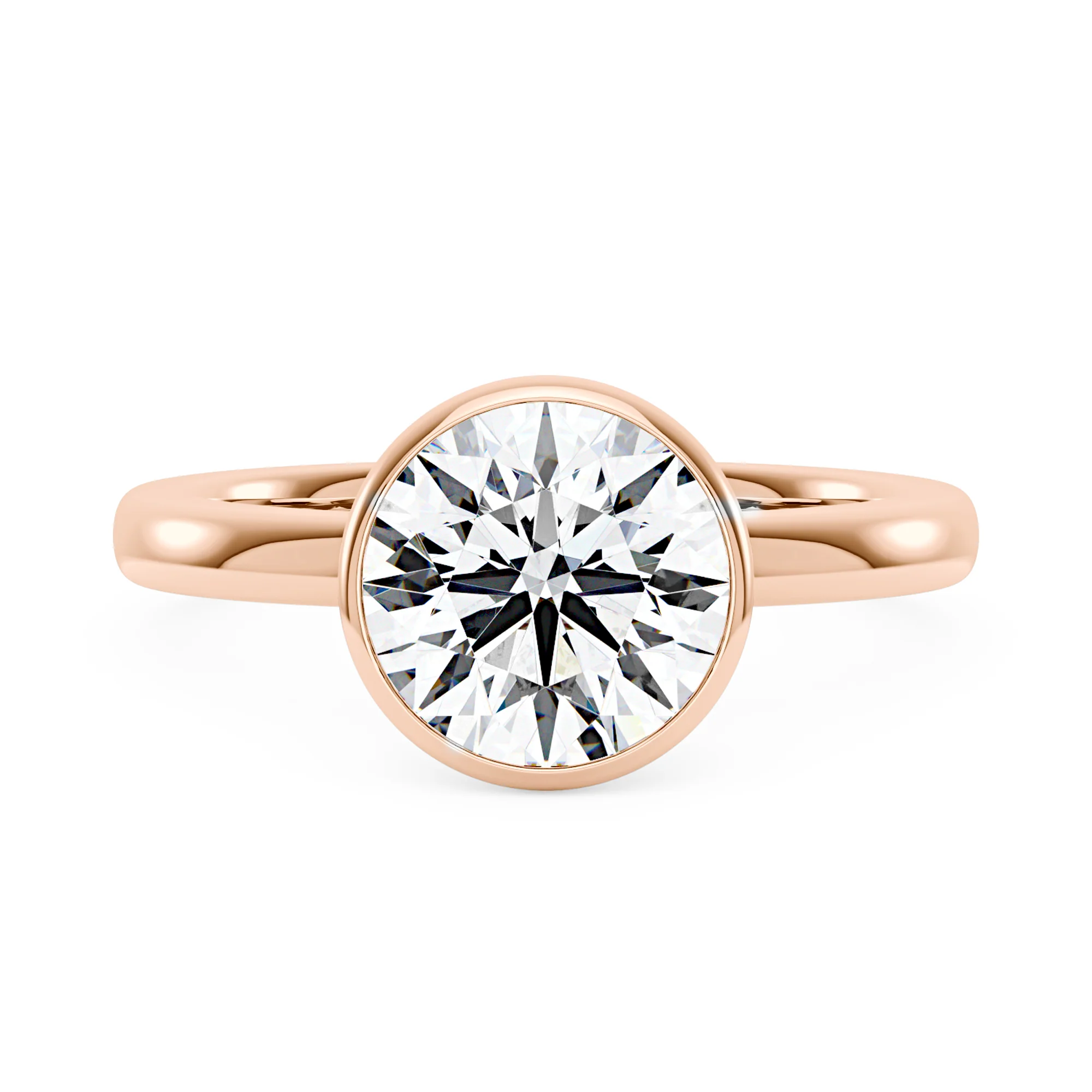 Solitaire Round Moissanite Bezel Ring - Image 7