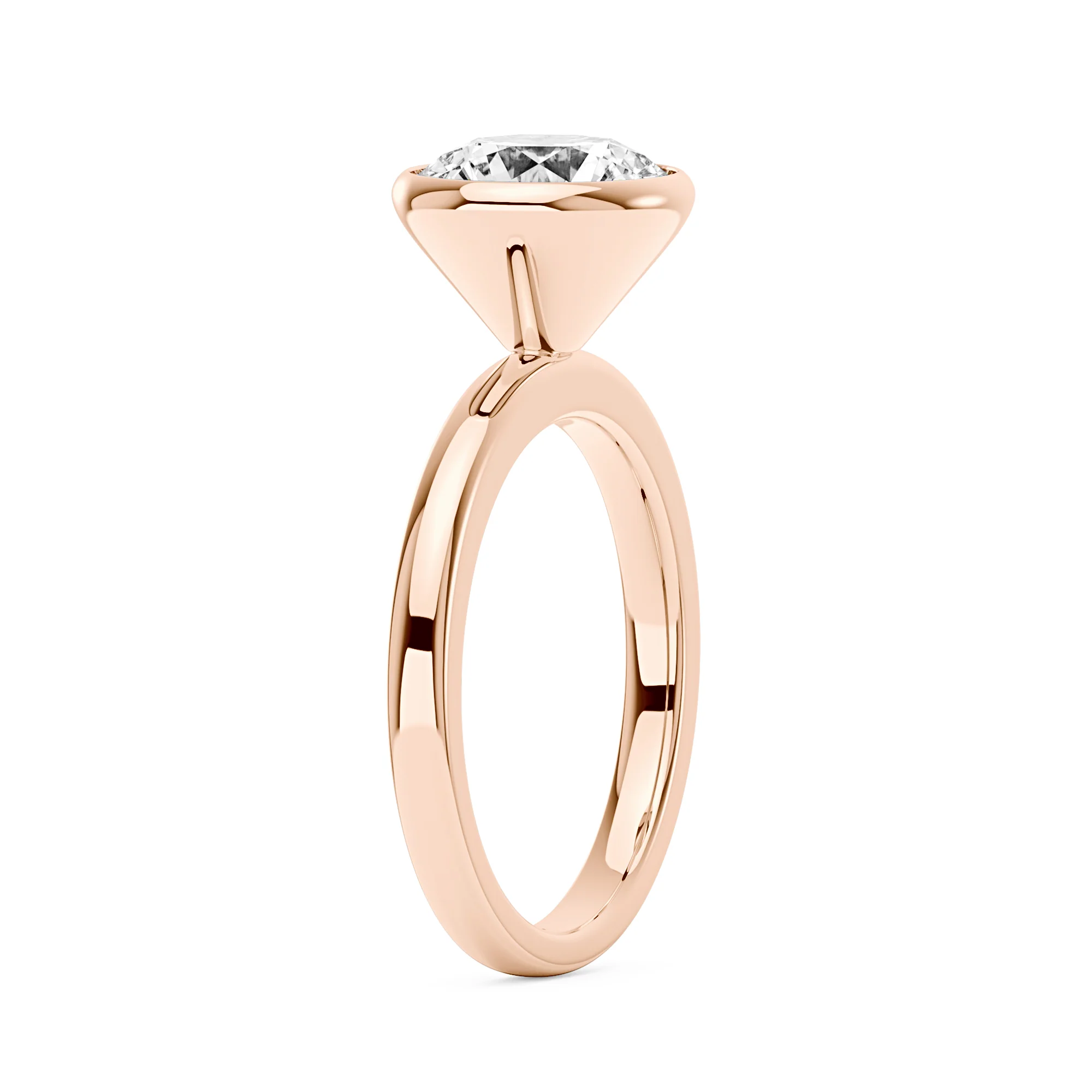 Solitaire Round Moissanite Bezel Ring - Image 8