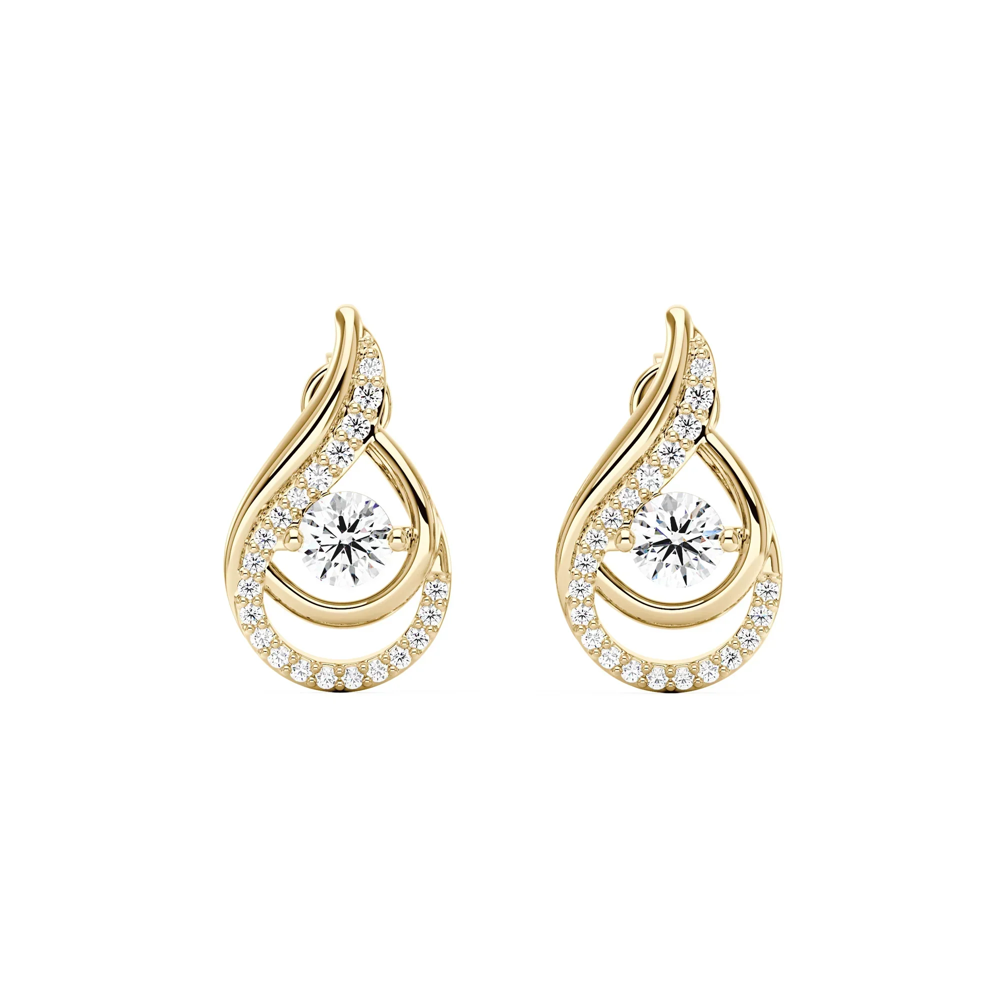 Sophisticated Round Moissanite Teardrop Earrings - Image 4
