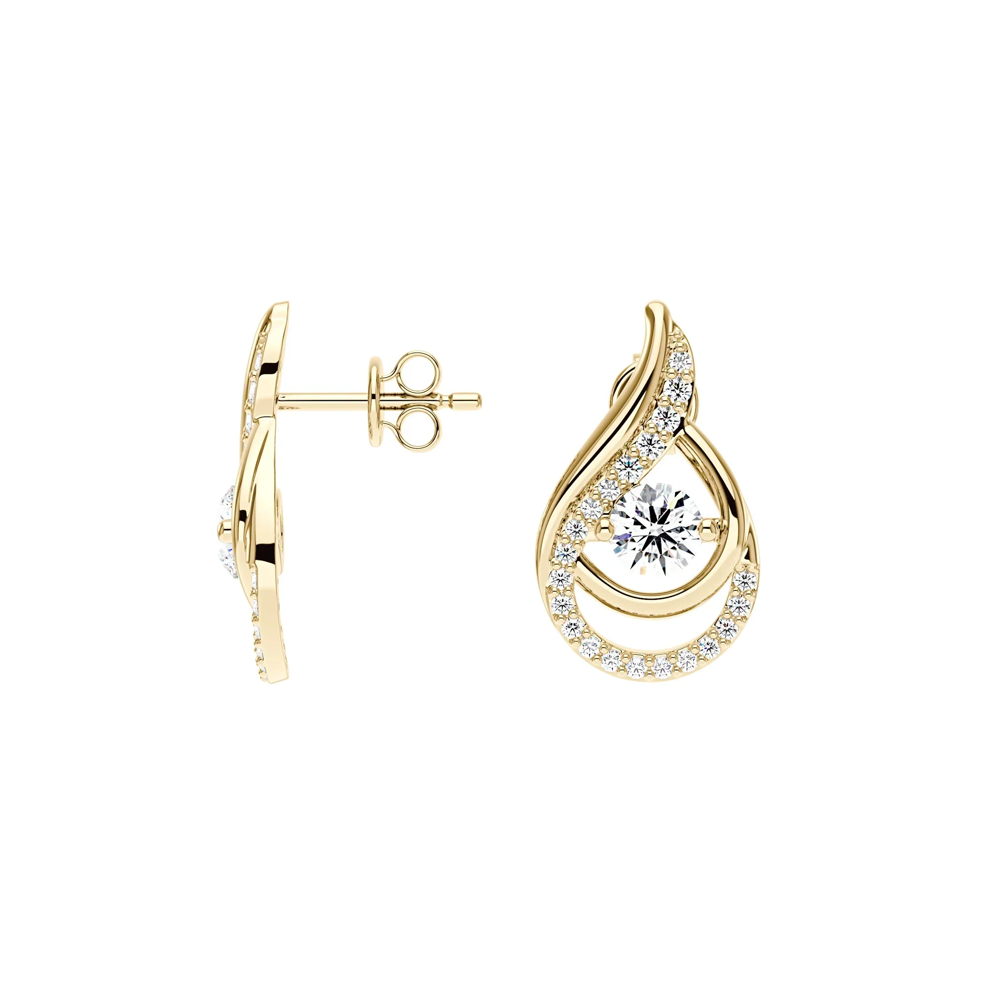 Sophisticated Round Moissanite Teardrop Earrings - Image 6
