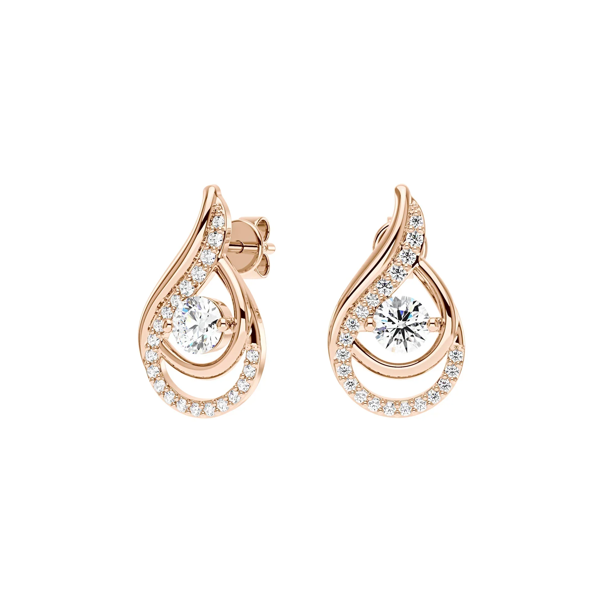 Sophisticated Round Moissanite Teardrop Earrings - Image 8