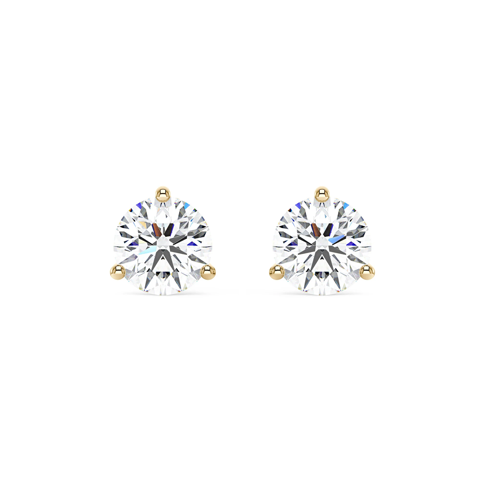 Sparkling Moissanite 3-Prong Setting Stud Earrings - Image 4