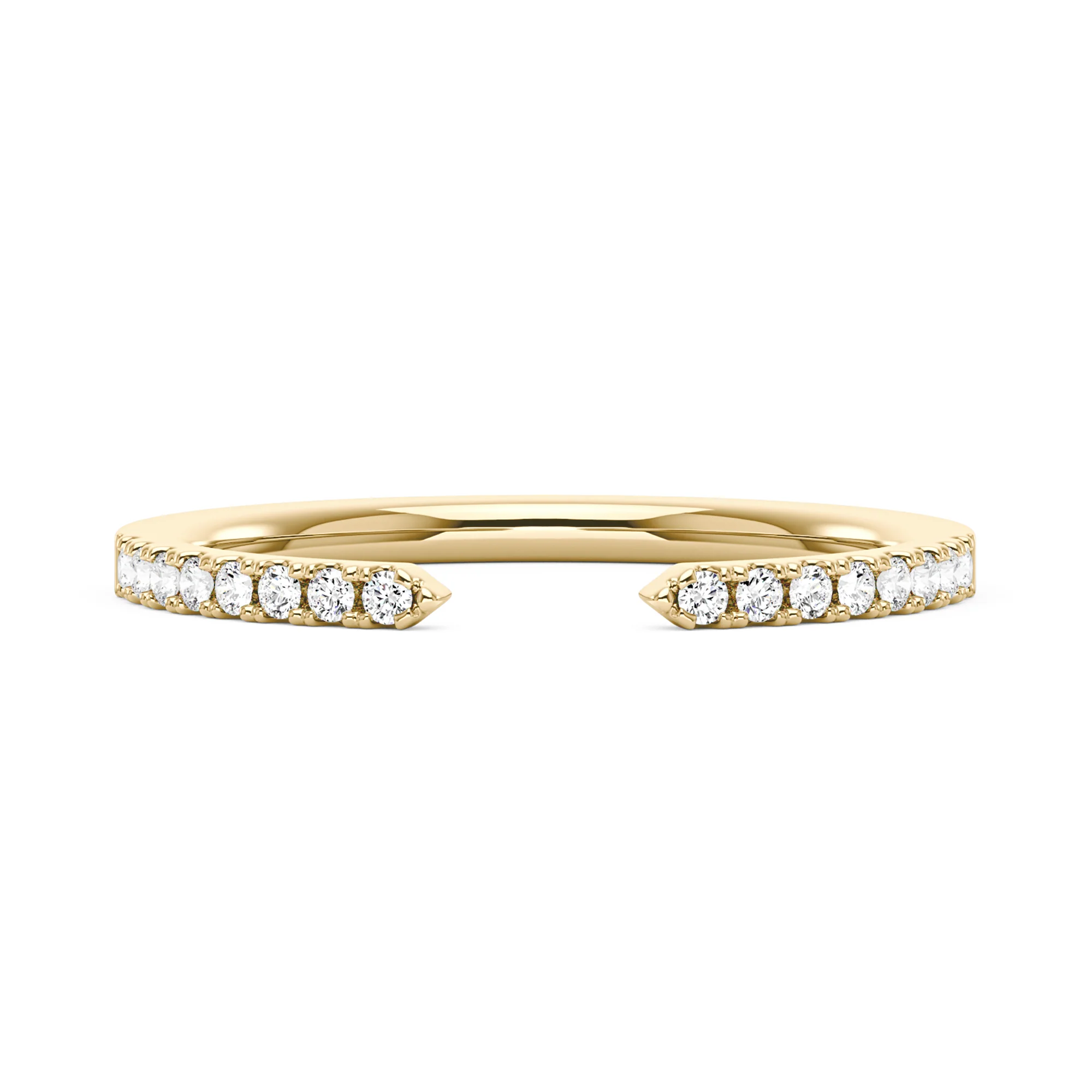 Sparkling Pavé Moissanite Open Wedding Band Ring - Image 4