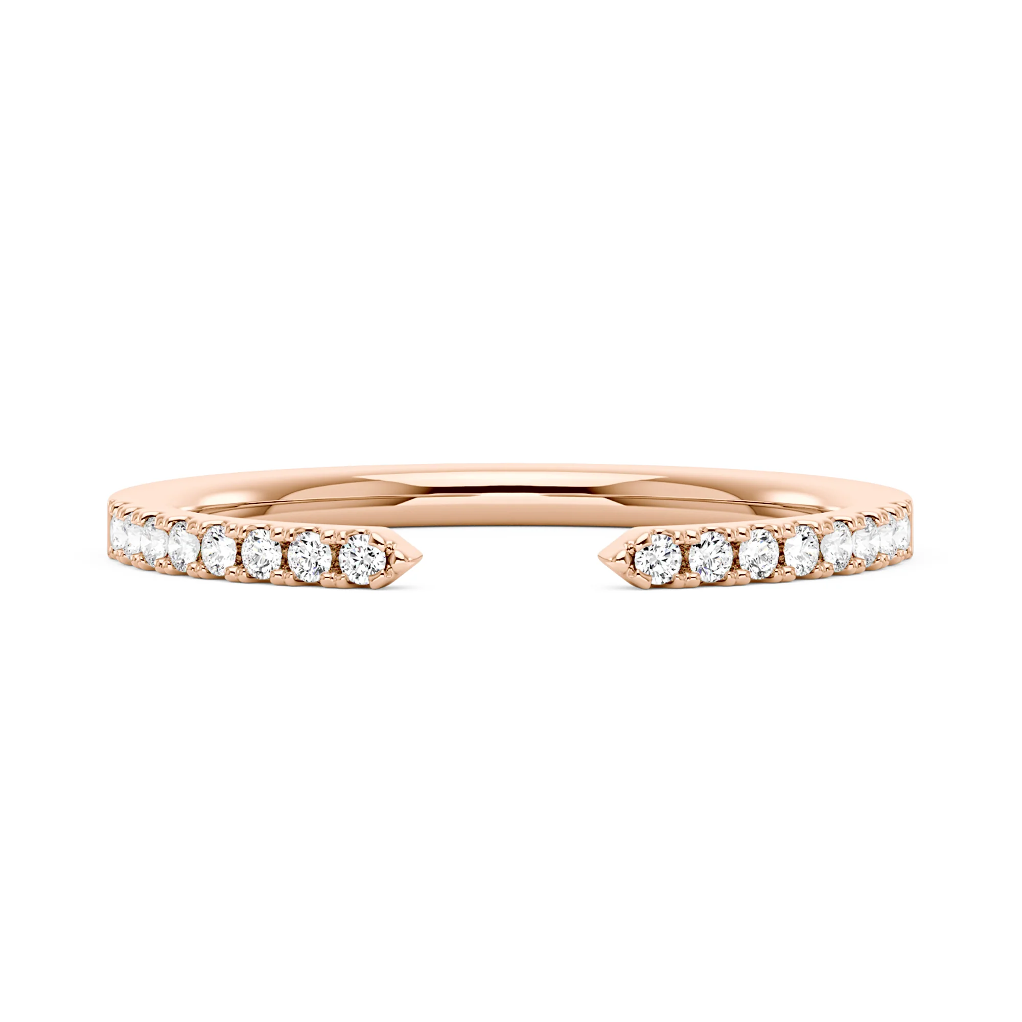 Sparkling Pavé Moissanite Open Wedding Band Ring - Image 7