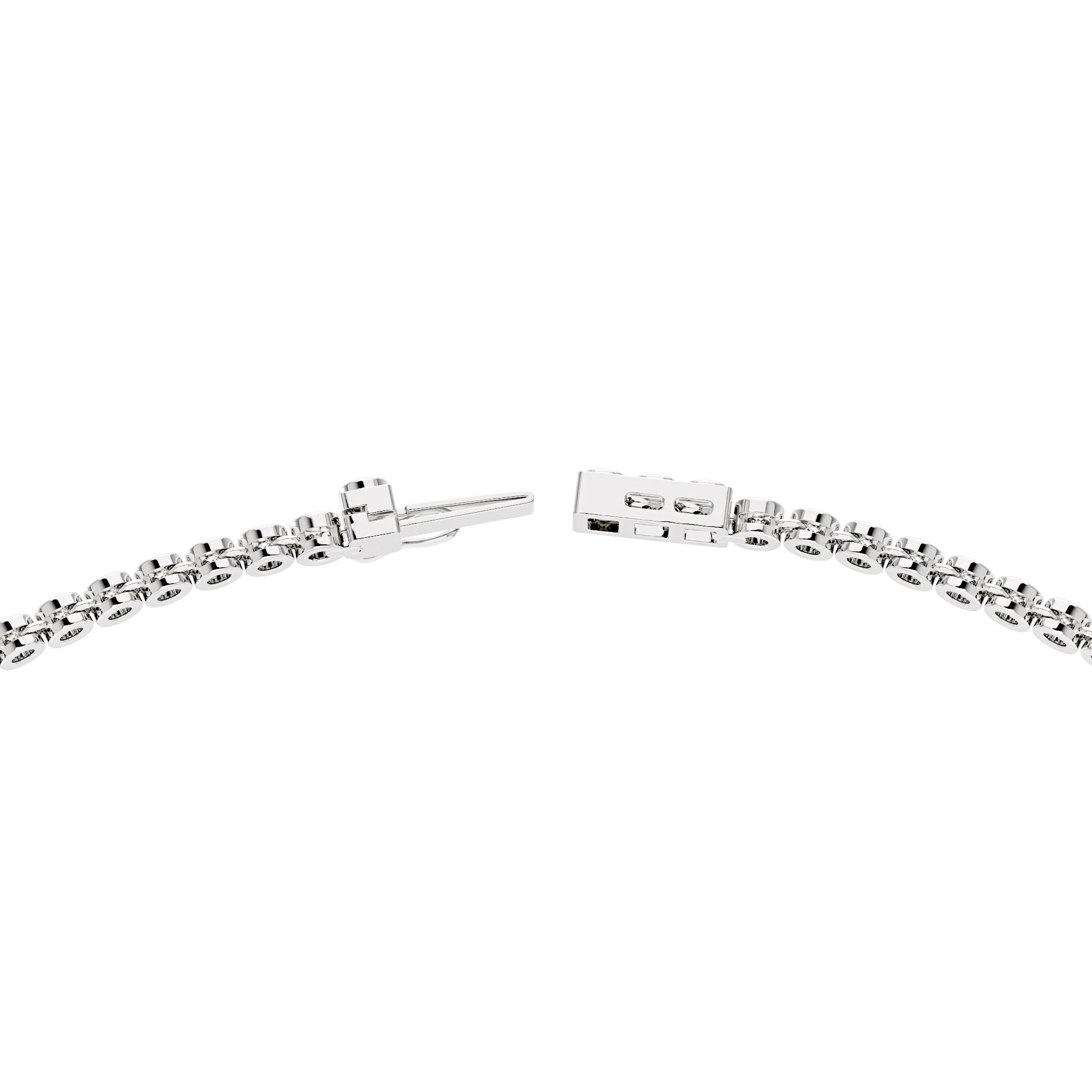 Stunning Moissanite Tennis Necklace with Classic Clasp - Image 4
