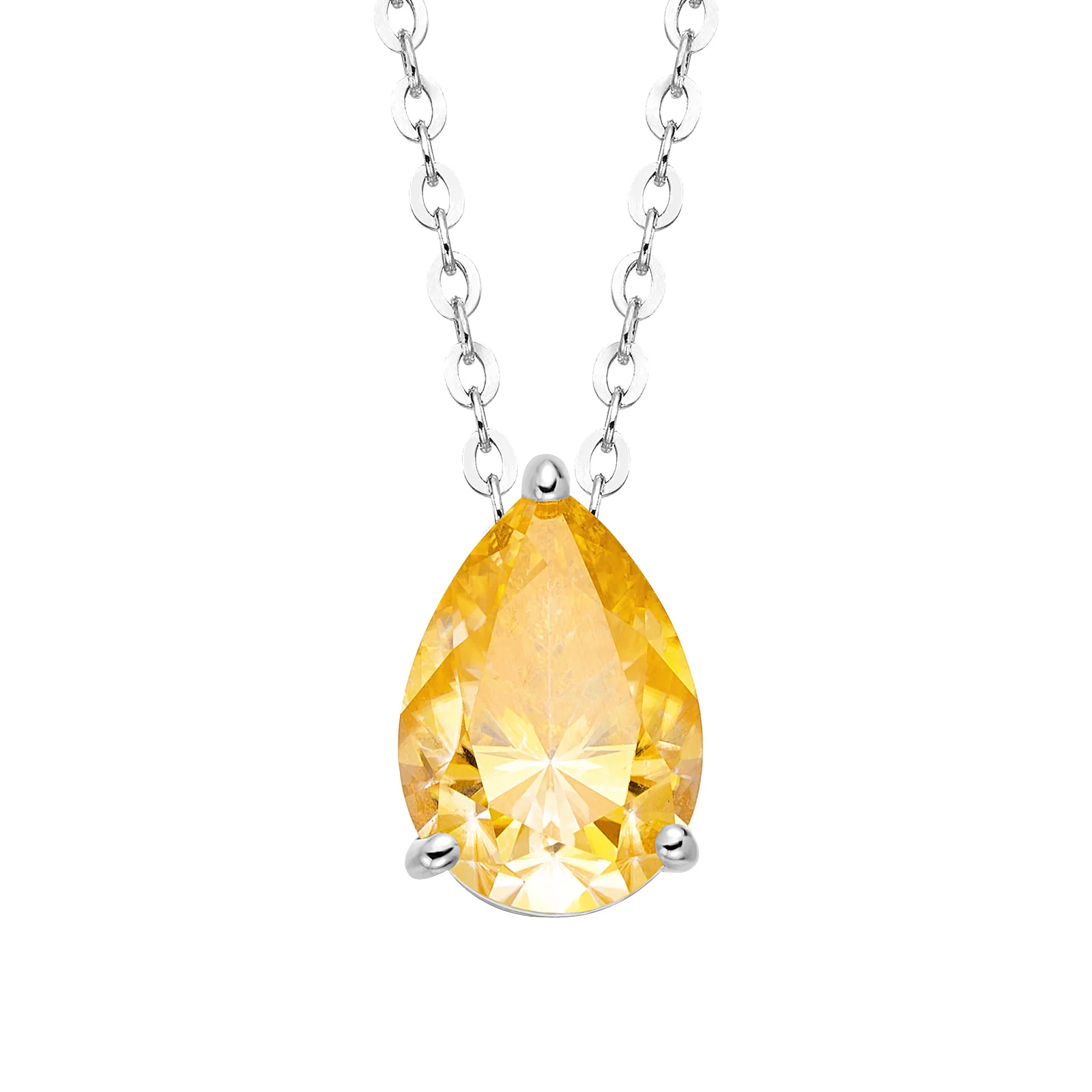 Teardrop Pear Moissanite Solitaire Pendant Necklace