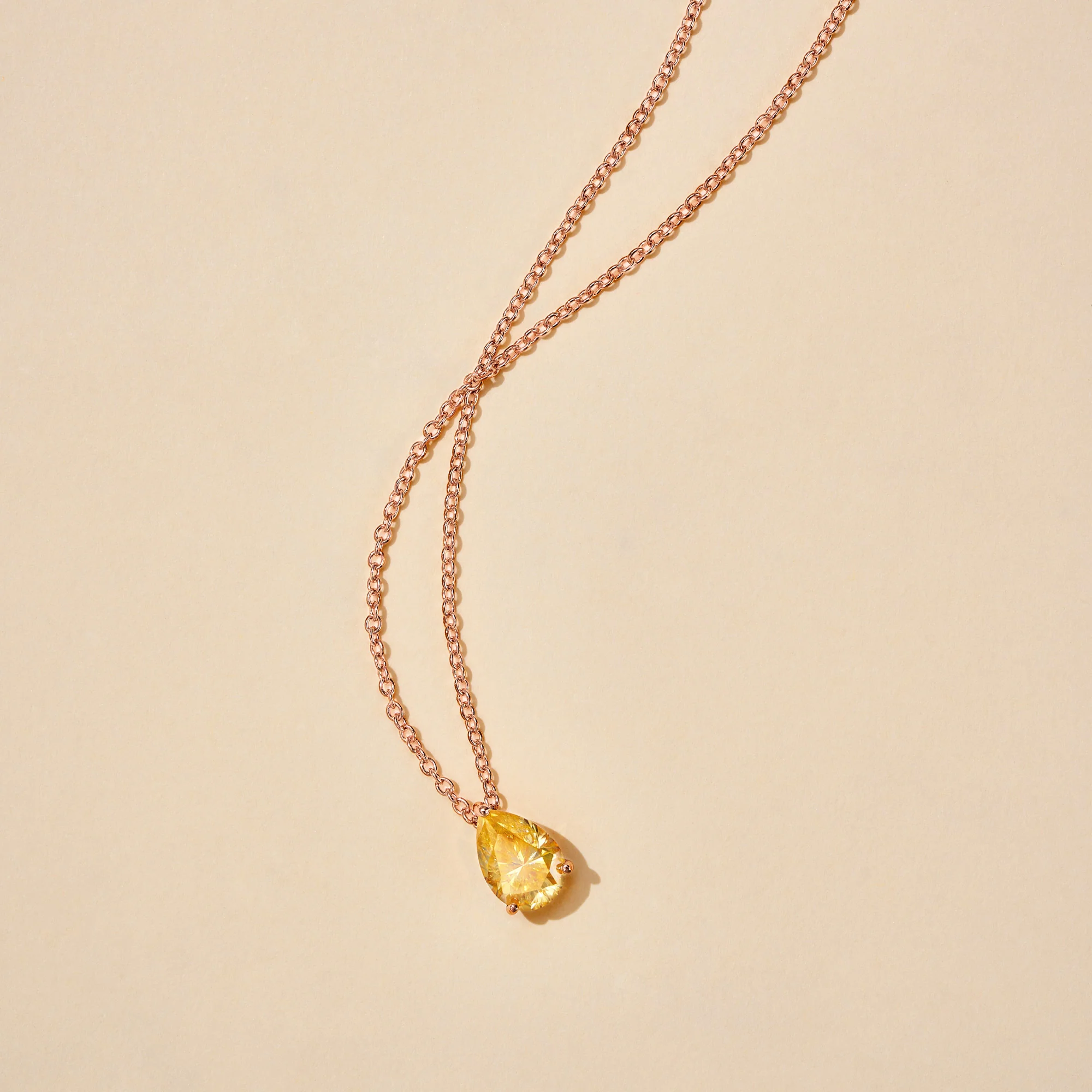 Teardrop Pear Moissanite Solitaire Pendant Necklace - Image 8