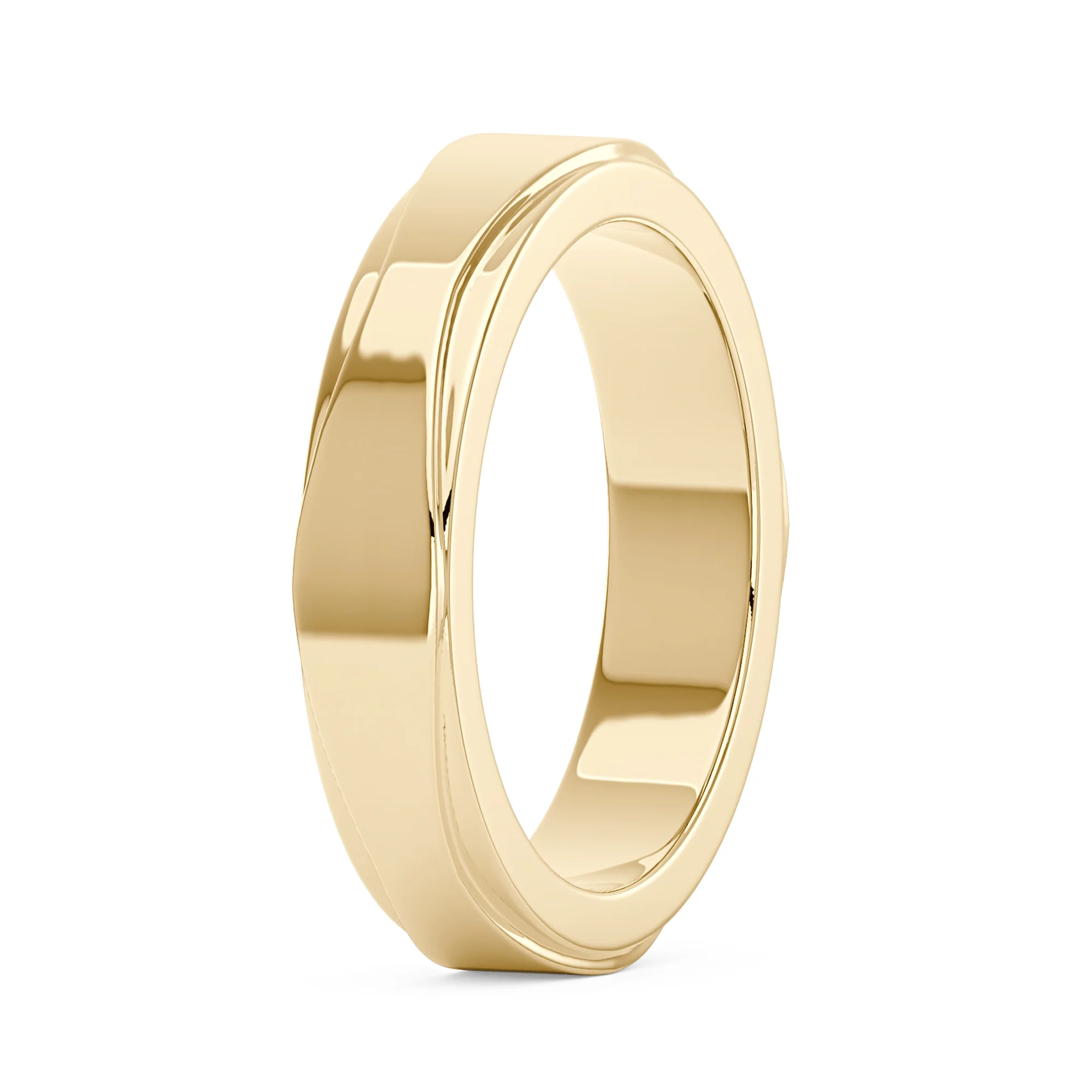 Unisex Modern And Minimalism Polished Wedding Band - Image 3