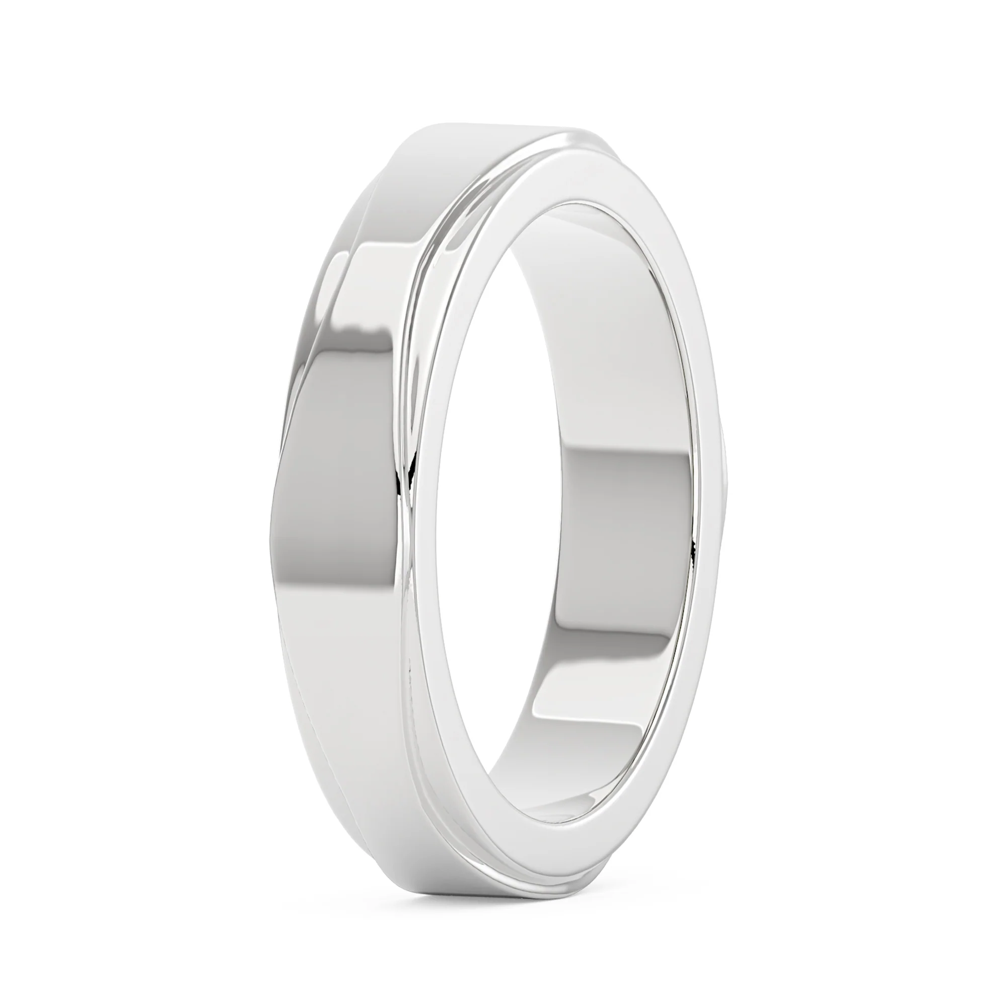Unisex Modern And Minimalism Polished Wedding Band - Image 6