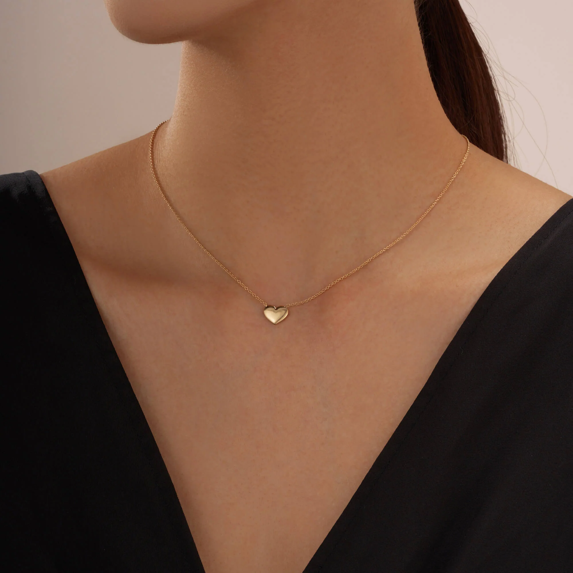 Timeless Heart Pendant Chain Necklace in 14K Gold - Image 4
