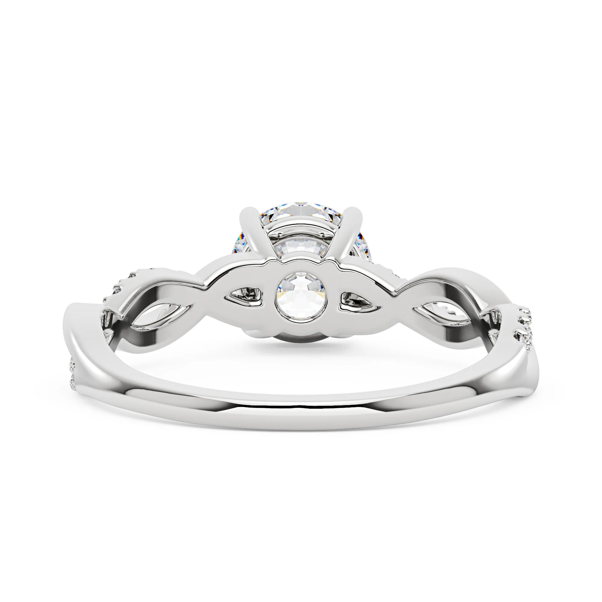 Intertwined Round Moissanite Twist Ring - Image 3
